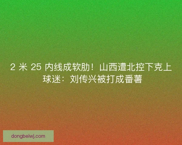 2 米 25 内线成软肋！山西遭北控下克上 球迷：刘传兴被打成番薯
